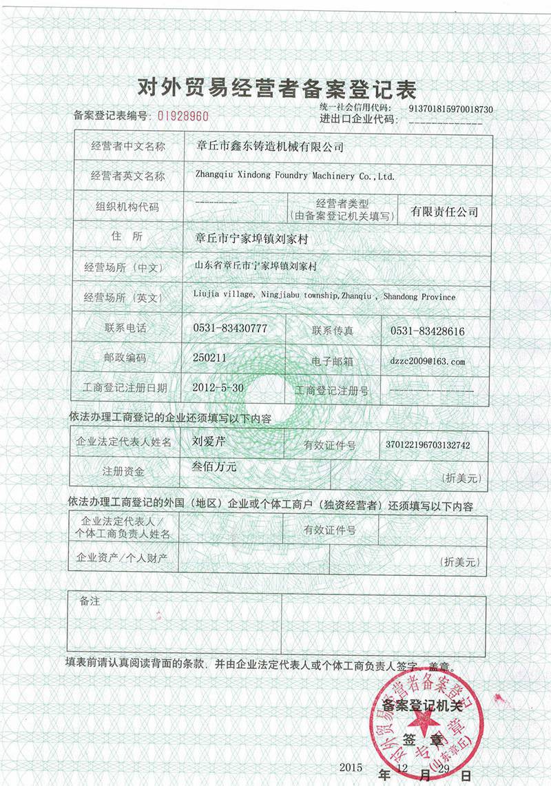 外貿(mào)證書